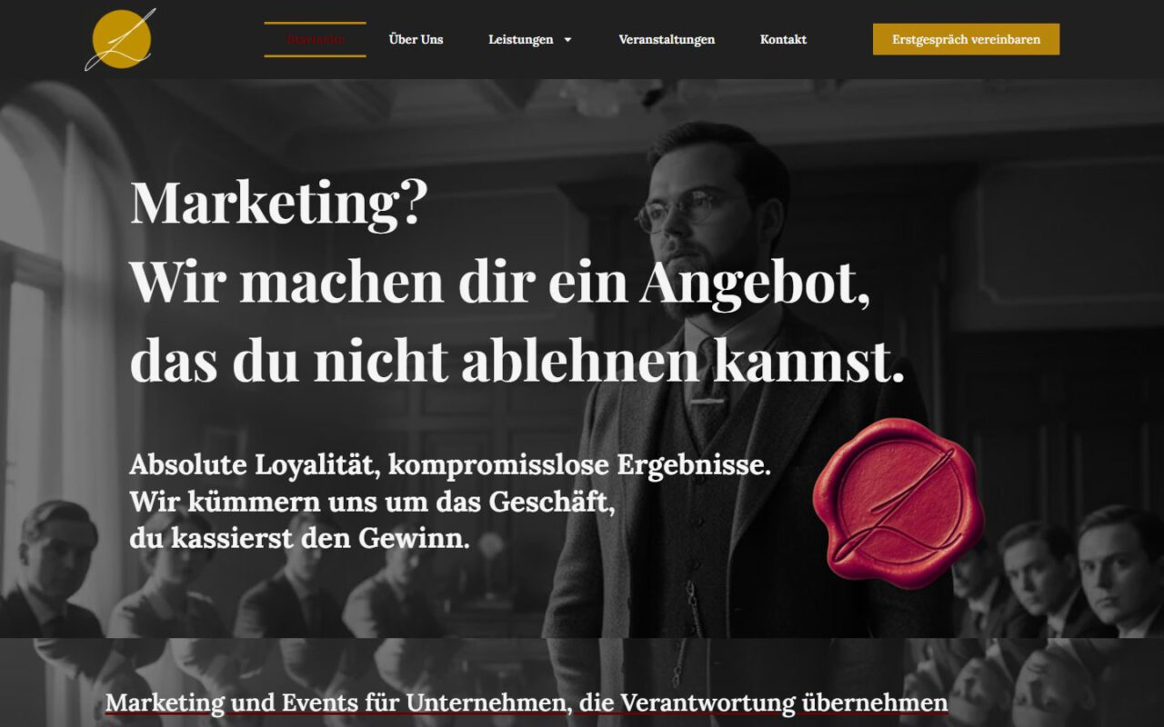 Website von Leoci Consulting, erstellt von UniQue Conception (Desktop-Ansicht)